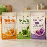Sachet refermable personnalisé en Mylar de qualité alimentaire à 8 soudures latérales pour poudre protéinée, substitut de repas, et poudre nutritionnelle