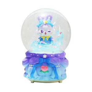 Statue de lapin de dessin animé mignonne <span class=keywords><strong>Globe</strong></span> à eau - Décoration festive faite à la main pour Noël, fête d'hiver, décoration de la maison pour le Nouvel An - Product Image 1