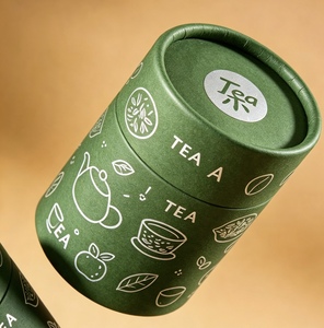 Biodegradable Kraft Paper <b>Round</b> <b>Gift</b> <b>Box</b> with Lid Custom Coffee & Food Packaging Canister Matt Lamination Options - Product Image 2