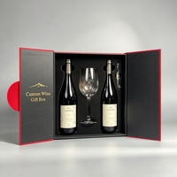 Boîte d'emballage pour vin en carton rigide à double ouverture avec insert découpé sur mesure pour spiritueux, champagne, présentation de cadeaux de luxe