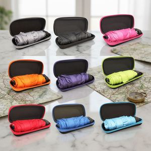 Mini Wholesale High Quality Pocket <b>Umbrella</b> With Logo Custom Logo Branded 5 Fold Portable <b>Foldable</b> Uv Protection Capsule - Product Image 1
