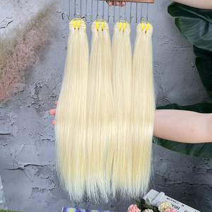 Paquetes de Cabello Humano Liso Rubio 613 al por Mayor, Doble Trama, Cutícula Alineada, Cabello Virgen Brasileño Liso Sedoso para Tejer - Product Image 6