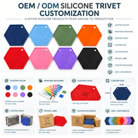 Sous-plat hexagonal en silicone isolant thermique, support pour casseroles chaudes, protection de table de cuisine, couleur personnalisée OEM ODM