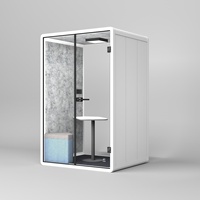 Cabine téléphonique moderne insonorisée pour espace de travail mobile, idéale pour bureau, salle de réunion ou entrepôt