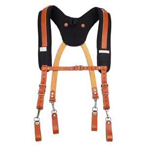 Tirantes Acolchados para <span class=keywords><strong>Electricista</strong></span> AISENIN, Sistema de Suspensión Resistente, Cuero para Cinturón de Herramientas, Soporte Personalizado OEM y ODM - Product Image 1