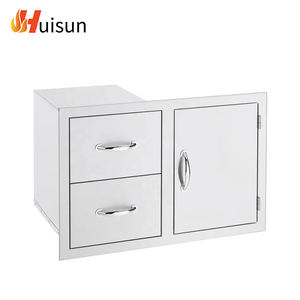 Factory Supply Superior Quality Bbq <b>Units</b> Outdoor Kitchen Stainless Steel Cabinet <b>Storage</b> <b>2</b> <b>Drawer</b> and Door With Handle - Product Image 1
