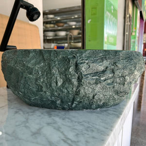 Circolare Verde Verde Verde <span class=keywords><strong>Guatemala</strong></span> marmo moderno lavabo lavello senza intagliatura esterna per uso Hotel e Villa - Product Image 5