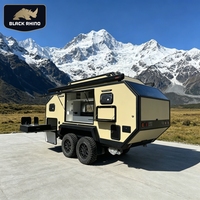 Caravane tout-terrain familiale, caravane de voyage hors route, essieu tandem, capacité 6 personnes avec toilettes