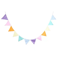 Publicité promotionnelle décorative en tissu polyester imprimé triangle fanion drapeau bruant