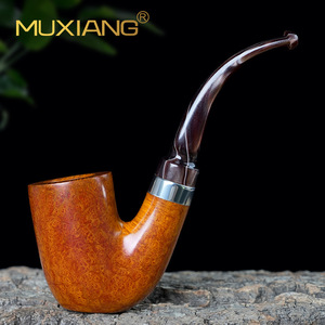 Muxiang Tobacco Pipe Bent Type 9mm Smoke Channel Acrylic Mouthpiece Smoking Pipe - Product Image 3