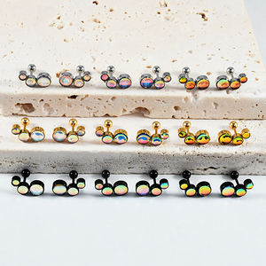 Acier chirurgical cristal Cartilage Helix Tragus plaqué <span class=keywords><strong>or</strong></span> <span class=keywords><strong>oreille</strong></span> goujon Flash <span class=keywords><strong>Film</strong></span> gemme boucle <span class=keywords><strong>d</strong></span>'<span class=keywords><strong>oreille</strong></span> Piercing femmes bijoux de corps en gros - Product Image 3