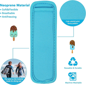 Langlebige Neopren-Eiscreme-Hüllen, Weiche <span class=keywords><strong>Anti</strong></span>-Frost-Eisstielhalter, Waschbare Wiederverwendbare Eiscreme-Abdeckung, Tragbar für Alle Jahreszeiten - Product Image 3