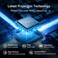 Proyector de TV Linux Certificado por Netflix, 18500 Lúmenes, Compatible con 4K, Altavoces de 20W*2, Portátil, 3D, HIFI Estéreo, Venta al Por Mayor OEM