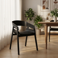 Chaises de salle à manger modernes en bois courbé avec accoudoirs, pieds en contreplaqué et métal, pour la maison et l'hôtellerie