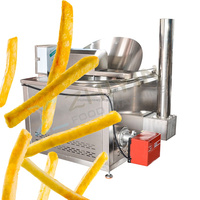 Chauffage au gaz semi-automatique Machines de friture d'aliments pour snacks Ligne de production de frites surgelées Ligne de production de frites de pommes de terre