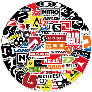 Autocollants Graffiti Logo de Marque de <span class=keywords><strong>Ski</strong></span> Célèbre pour Décoration de Voiture de Planche de <span class=keywords><strong>Ski</strong></span> <span class=keywords><strong>Autocollant</strong></span> Décoratif de 60 Pièces - Product Image 2