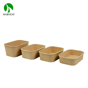 24oz hình chữ nhật Takeaway giấy Poke Bát dùng một lần phục vụ salad mì Kraft container thực phẩm - Product Image 2