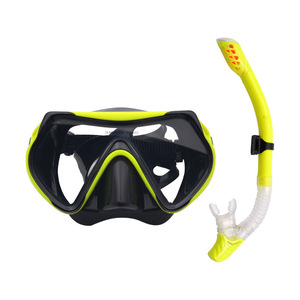 Masque de plongée et ensemble de tuba 1055, entièrement étanche, en silicone, avec tube en PC et verre trempé haute clarté pour la plongée en apnée - Product Image 2