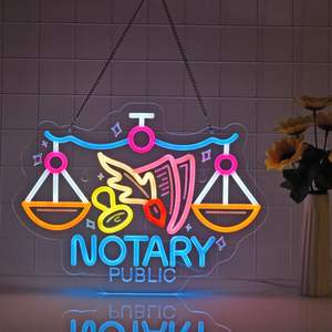Enseigne au néon « Notaire », lumières au néon, décoration murale suspendue pour les cabinets d'avocats, enseigne au néon personnalisée pour les logos <span class=keywords><strong>de</strong></span> magasins - Product Image 4