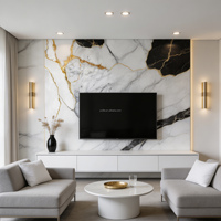 Panneau mural en PVC à motif marbre de luxe, revêtement UV, imperméable, vente en gros pour la rénovation commerciale