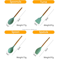 Offre Spéciale 12 pièces ensemble d'ustensiles de cuisine outils de cuisine en silicone souple avec poignées en bois pour la cuisson des gâteaux et de la pâtisserie