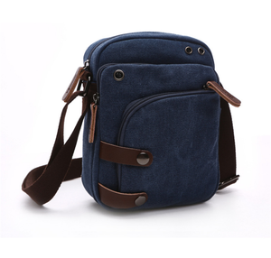 Portafoglio da viaggio Vintage coreano piccola borsa a <span class=keywords><strong>tracolla</strong></span> in tela con cerniera in tinta unita in pelle stile postino Mini spalla - Product Image 6