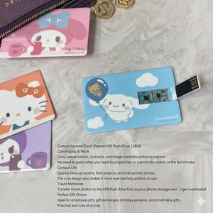 Clé USB personnalisée avec impression de dessin animé, grande capacité 128 Go, clé mémoire - Product Image 1