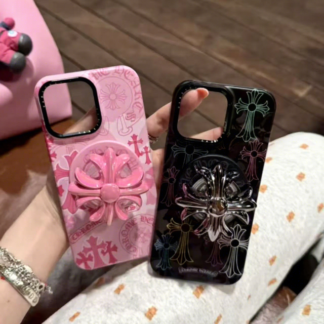 Sweet Cool Cro Heart Cross Film Magnetic Stand for Apple 16 Pro Max Mobile Phone Case 15 Protective 14 13 Telephone Cover