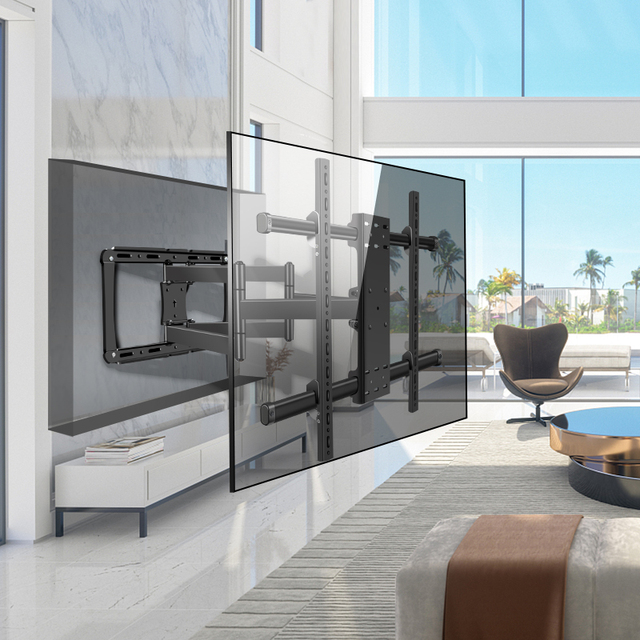 TV Hanger Telescopic Rotary Bracket Hanging Wall General Wall Shelf TV Removable Fixed Tv Mount 55 60 65 70 75 90 Inches