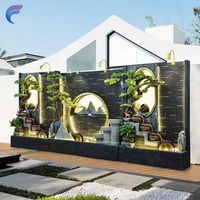 BF5027 JIAN QIAO Fontaine murale d'eau en résine grande taille pour intérieur, éclairage LED, contemporaine et écologique, vente en gros
