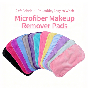 Tampons démaquillants réutilisables et <span class=keywords><strong>lavables</strong></span> en microfibre, <span class=keywords><strong>lingettes</strong></span> nettoyantes douces <span class=keywords><strong>pour</strong></span> le visage, adaptées à tous les types de peau - Product Image 3