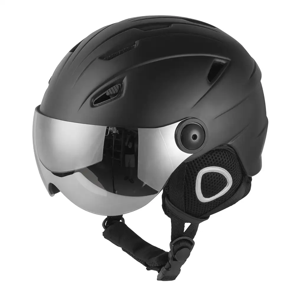 屋内スキニングスポーツ用のハイグレードブラックカラーヘルメットOEMパターンとバイザースノーボードヘルメット