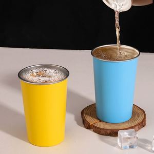 Taza Apilable de Acero Inoxidable de 350ml/500ml (12oz/17oz) para Promoción, con Logotipo Personalizado, de Pared Simple, para Camping, Venta al Por Mayor - Product Image 5