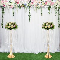 Lustre Vase Haut LANJO Moderne Luxe Léger avec Perles de Cristal et Support Doré pour Mariages, Réceptions et Événements – Haute Qualité