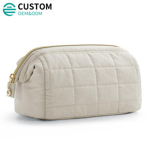 Pochette de toilette portable personnalisée Fuliya, organiseur de <span class=keywords><strong>voyage</strong></span>, sac de rangement pour maquillage quotidien avec fermeture éclair, sac à cosmétiques rembourré pour femmes - Product Image 1