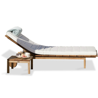 Chaise longue d'extérieur moderne pour le glamping, en teck, avec mousse à mémoire de forme, pour usage commercial et plage