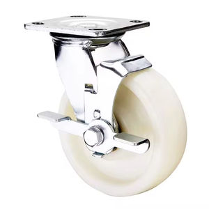 Hochwertige weiße 6-8 Zoll Industrierollen ohne Feststellbremse, PA-Festplattenrolle, Schwerlast-Laufrolle vom Hersteller - Product Image 5