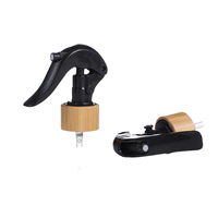 Usine Noir En Plastique 24mm 28mm Brume Déclencheur Pulvérisateur Bambou Pulvérisateur Bouteille Déclencheur Pulvérisateur pour Bouteille De Soins Personnels