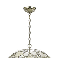 Lustre Palla Coastal en coquille de capiz naturelle et cristal facetté, lampe suspendue inclinée pour table à manger, salon, hôtel