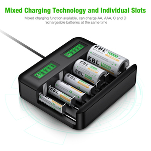 8 Khe cắm EBL Sub C D AA AAA NiMh pin có thể sạc lại di động thông minh Battery Charger với màn hình LCD - Product Image 5