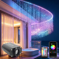 Luces de Fibra Óptica 16W RGBW LED Inteligente Cielo Estrellado con Control Remoto por Aplicación WIFI Cortina de Fibra Impermeable Iluminación de Cielo Estrellado