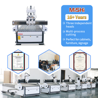 Routeur CNC à 3 têtes MSW1325 1300x2500mm, machine CNC pour le travail du bois, découpe de panneaux MDF et de meubles