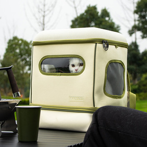 대용량 나일론 캔버스 고양이 작은 개 애완 동물 캐리어 단단한 동물 패턴 배낭 트롤리 휴대용 나들이 유니버설 애완 동물 - Product Image 6