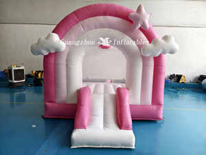 Commercial intérieur-extérieur enfants gonflable rose Macaron <span class=keywords><strong>étoiles</strong></span> nuage petit lit de saut enfants rebond <span class=keywords><strong>château</strong></span> gonflable rebond maison - Product Image 3