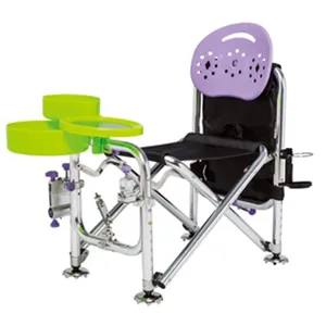 Bangku pancing logam multifungsi, alat pancing portabel kokoh dapat diatur, kursi lipat, kursi memancing