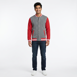 Veste universitaire pour homme personnalisée 2022, best-seller, haute qualité, col montant, manches en cuir, veste universitaire enduite pour l'hiver - Product Image 1