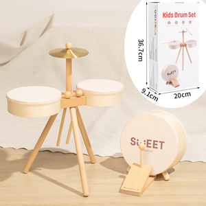 Wooden <b>Music</b> Drums Percussion <b>Instruments</b> Multi Functional Educational Drum Set with Pedals <b>Music</b> Toys - Product Image 2