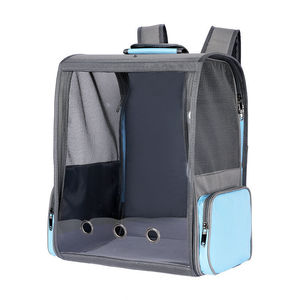 Cat <b>Backpack</b> Pink Teal Color Block Large Capacity Foldable <b>Pet</b> <b>Carrier</b> For Travel - Product Image 4