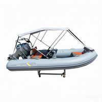 Bateau de pêche en aluminium RIB390 de 3,9 m (13 pieds) avec auvent/parasol gonflable