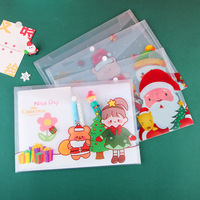 Pochette à documents en PVC à thème de Noël, dossier à bouton-pression imprimé festif pour le rangement des papiers